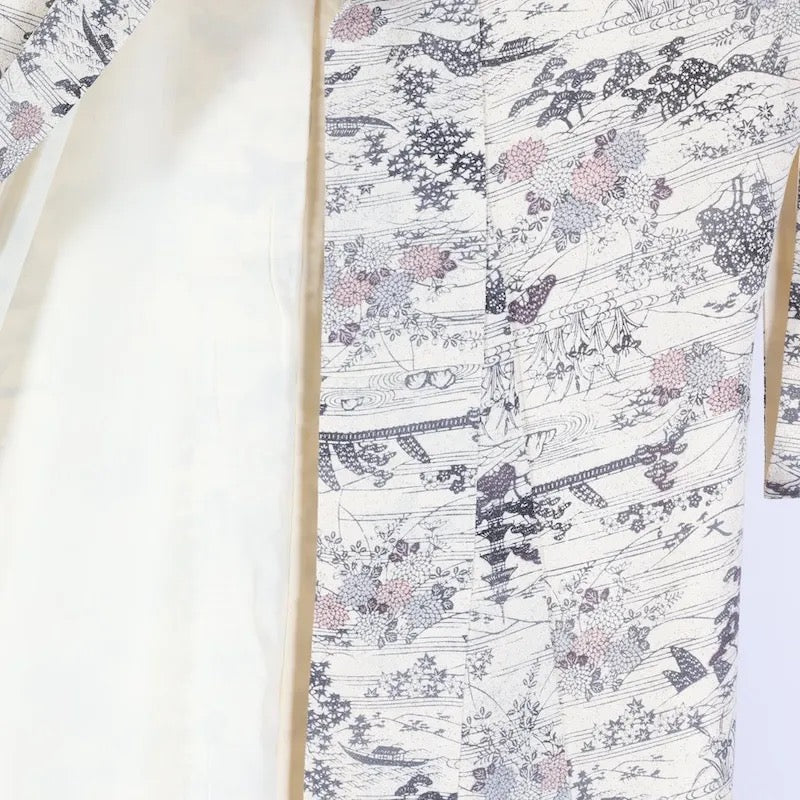 Japanease kimono used(komon)sizeLsilk100%/K392