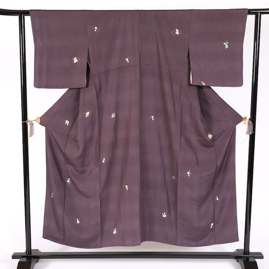 Japanese kimono used <Tsumugi> Msize silk 100% /K396