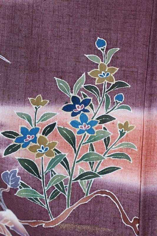 Japanese kimono Unused <houmongi> Msize silk 100% /T670