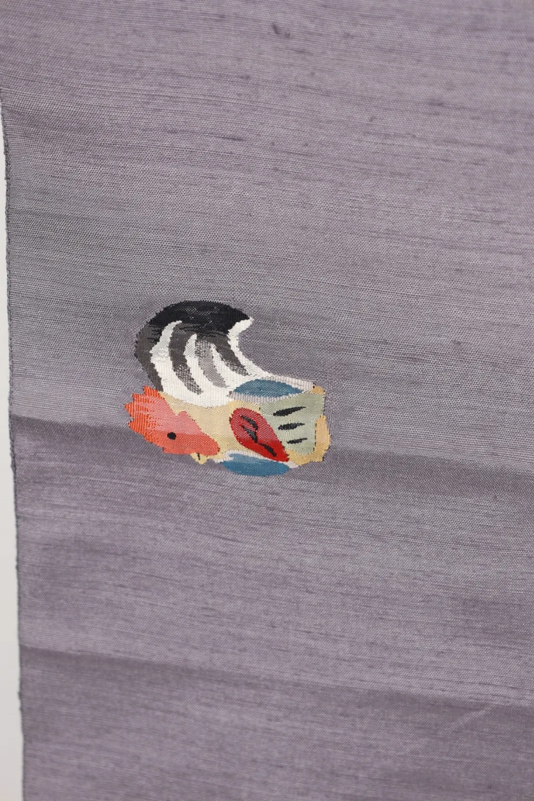 Fukuro Obi(used sash), Gray/Red/Blue/Black/White, Hand-woven, R111