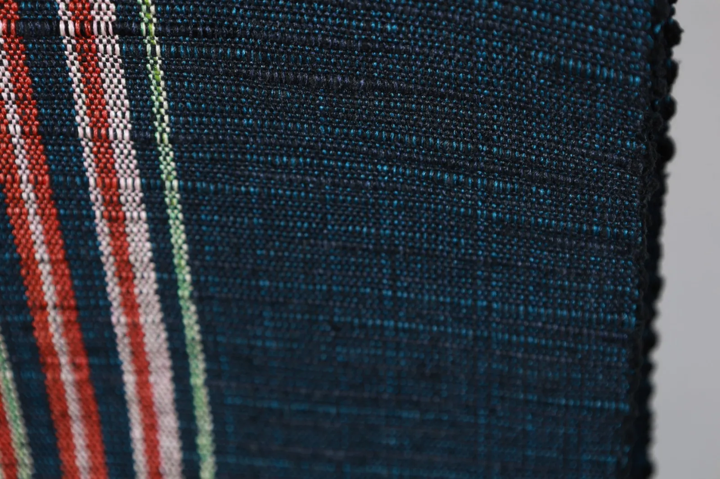 Nagoya Obi(used sash) – Indigo, Green, Dark Crimson (R136)
