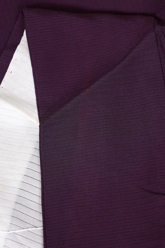 Summer-used kimono, ro (black), purple, single crest (Maru ni Gosan no Kiri), R11