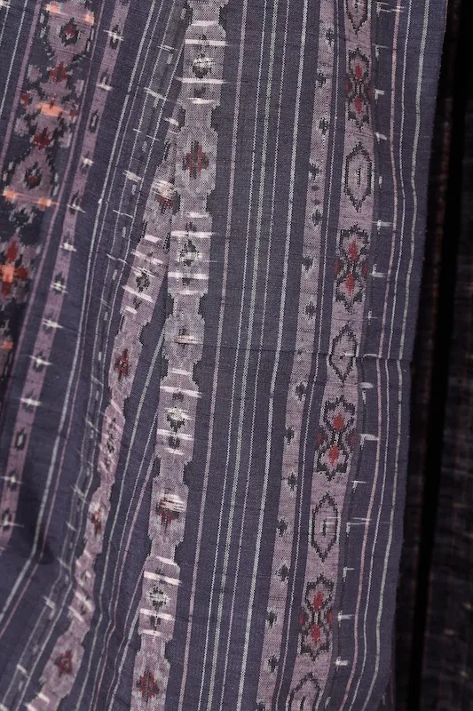 Akagi Tsumugi(Japan Pre-loved kimono) Shades of Purple, White, and Brown (A089)