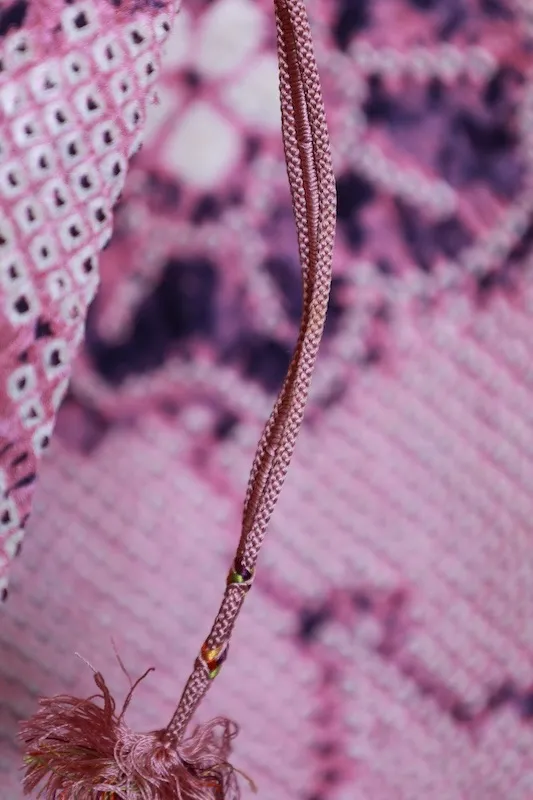 Japan used Haori – Purple, pale cherry-blossom pink, and white; floral pattern; *boshi-shibori* and *hikita-shibori* (tie-dyeing techniques) – T167