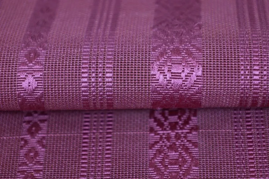 Summer Hakata Nagoya obi used, sheer fabric, shades of purple, Kenjo pattern, L17