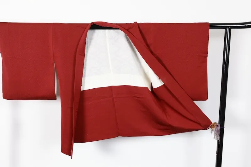 Japan used Haori Jacket – Dark Reddish-Brown, Gold, White, Green, Purple; Children Motif (T174)