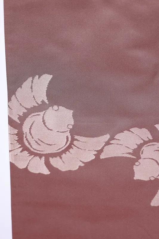Fukuro obi used( sash), by Tsujimura Jusaburo, brown, Fukura Suzume B