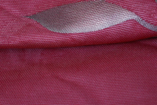 Summer Nagoya obi used (sash), sheer fabric, purple, silver, white, floral, dewdrop grass pattern, L15