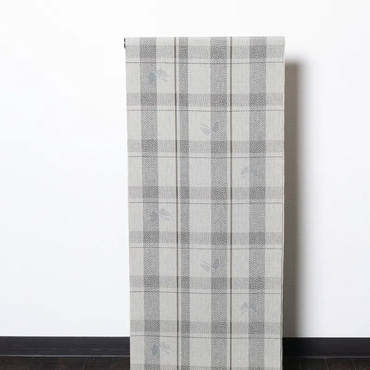 Komon (casual patterned kimono) – Brand-new bolt of fabric – Gray, black, and matcha green – Butterfly and lattice patterns – W25