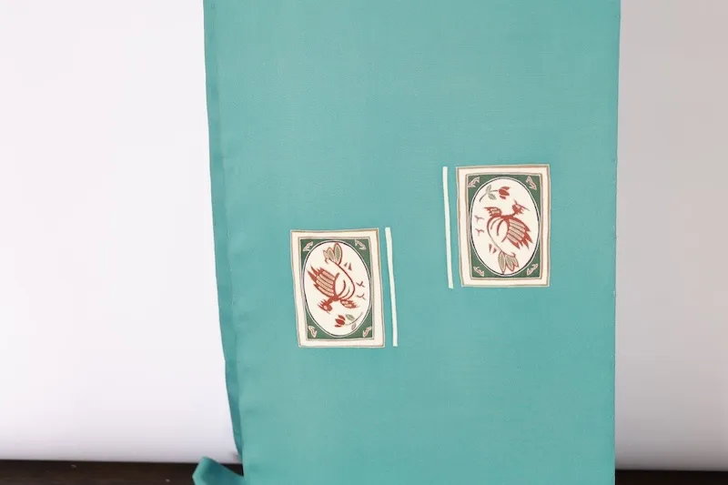Nagoya Obi(sash) – Brand New, Unfinished – Shioze Silk – Turquoise, Gray, Green, Brown, Purple – A404
