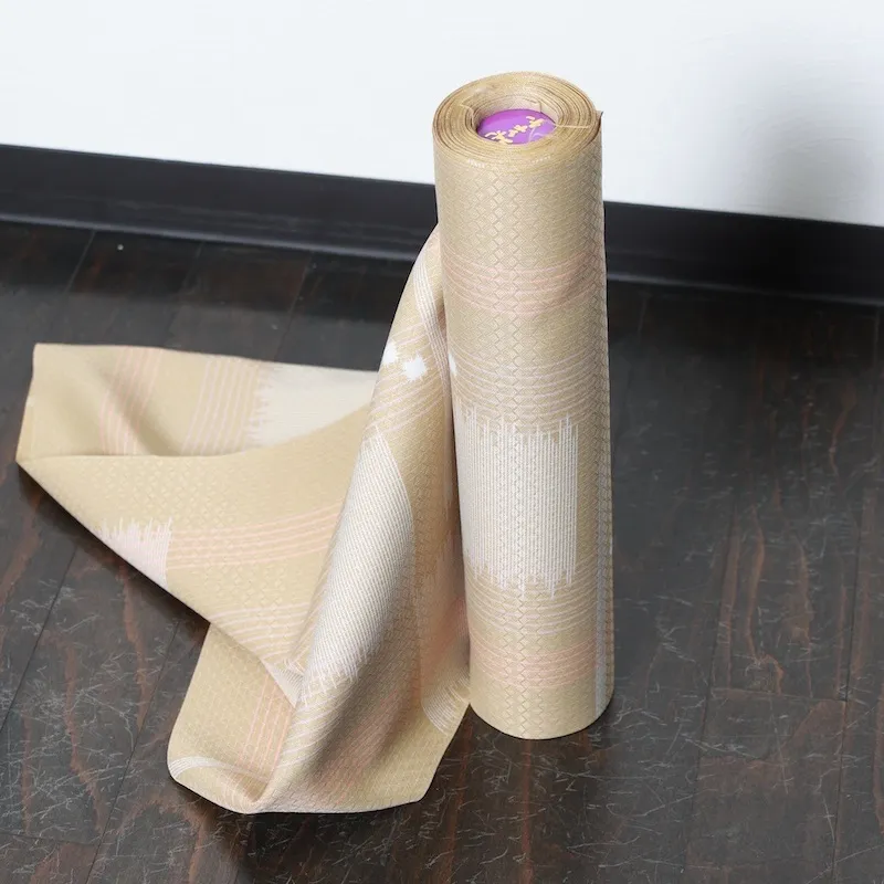 Japan kimono – Brand-new bolt of fabric – Beige, purple, pink, white – Abstract pattern (W22)
