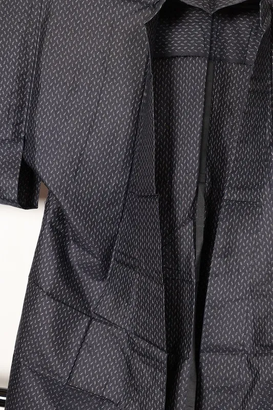 Tsumugi,(used kimono) Indigo, Brown, Kasuri (Ikat), Hand-woven, R38