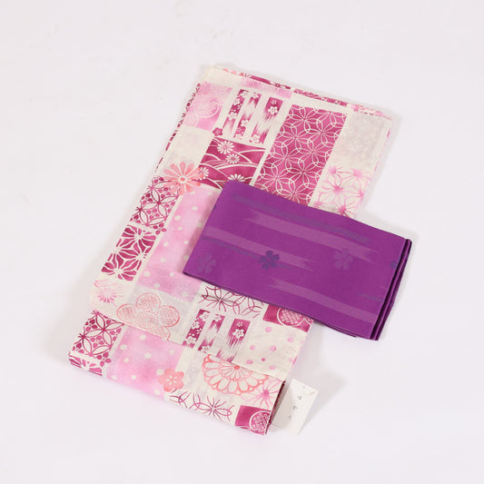 yukata,obi,footwear 3-piece set New/ 003