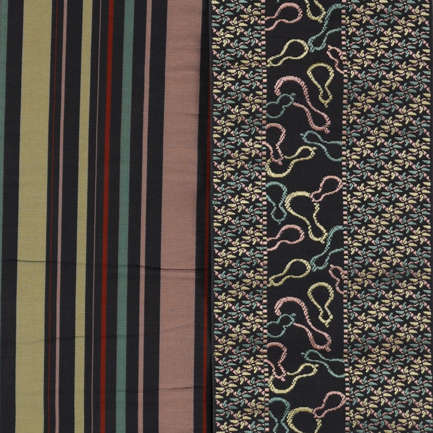 Japanese kimono sash belt (Hanhaba-obi) 100% silk / 287
