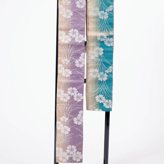 Japanese kimono Obi(Hanhaba-obi) 100% silk reversible/1000