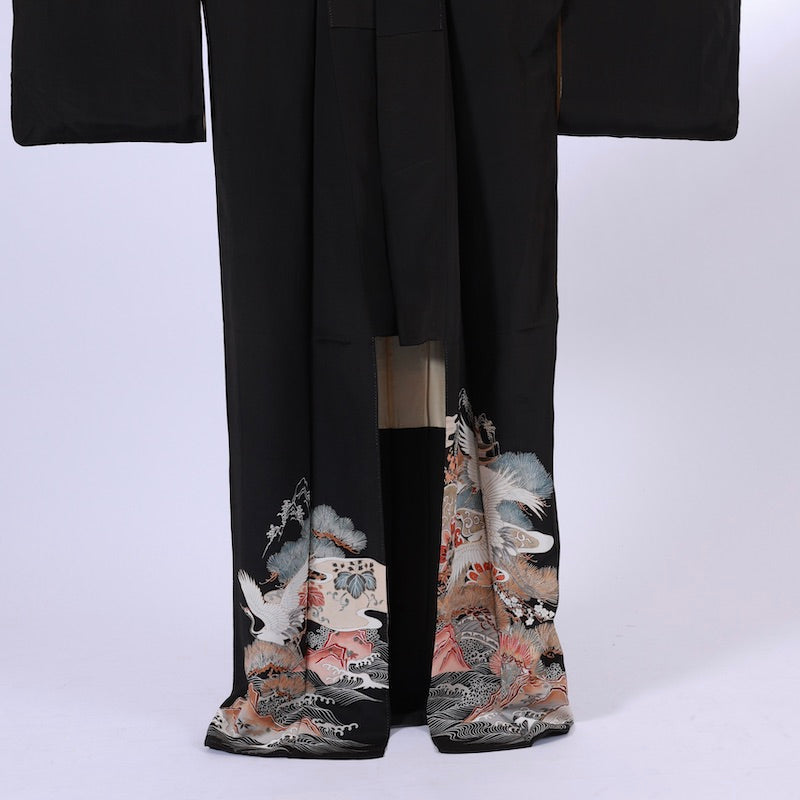 Japanese kimono (Kurotomesode) 100% silk /1007