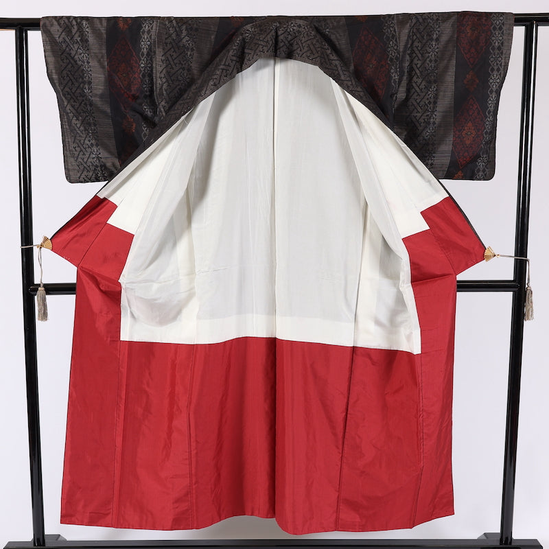 Vintage Japanese kimono (Tsumugi) -size 100% silk / 524