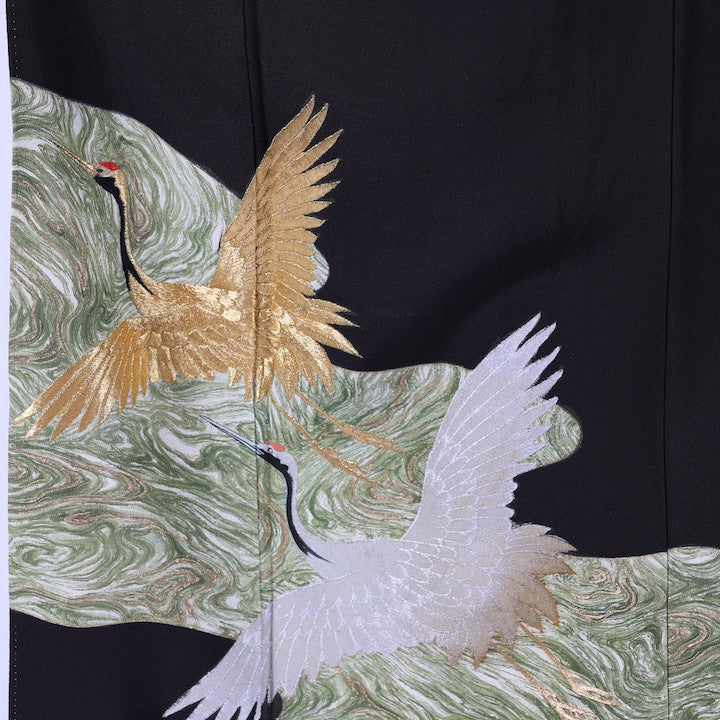 Japanese kimono (Kurotomesode) S-size 100% silk / 537