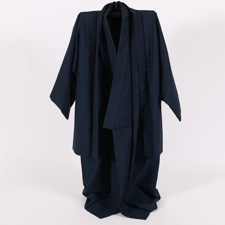 Japanese men’s kimono, jacket 2 piece set S-size wool / 544