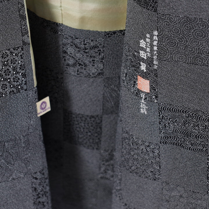 Japanese kimono Coat (Dotyugi) M-size 100% silk / 557