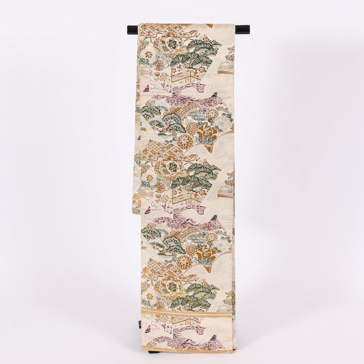 Japanese kimono sash belt (Maru-obi) 100% silk / 566