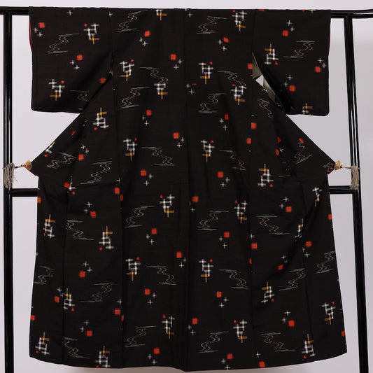 Japanese kimono (Tsumugi) M-size 100% silk / 628