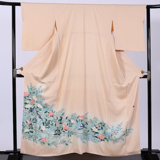 Japanese kimono (Irotomesode) L-size 100% silk / 630