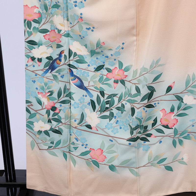 Japanese kimono (Irotomesode) L-size 100% silk / 630