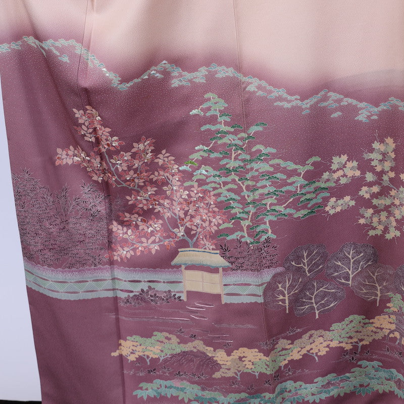Japanese kimono (Irotomesode) M-size 100% silk / 631