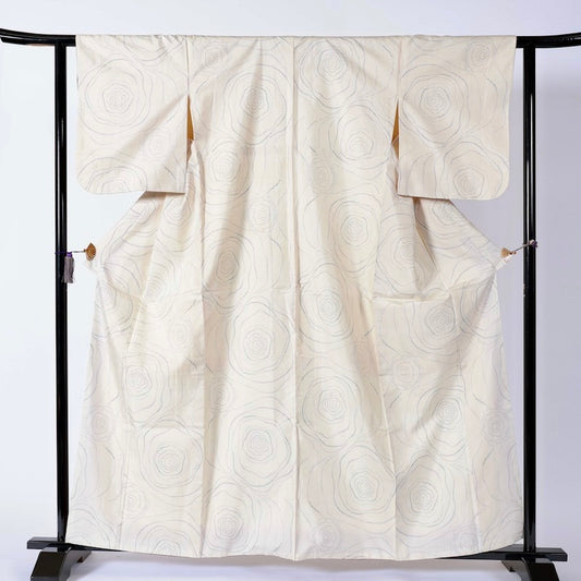 Used kimono (Tsumugi) L-size 100% silk / 1087