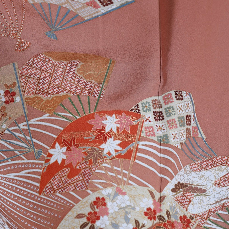 Used kimono (Irotomesode) M-size 100% silk / 1090