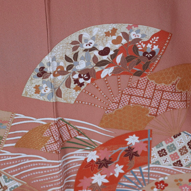 Used kimono (Irotomesode) M-size 100% silk / 1090