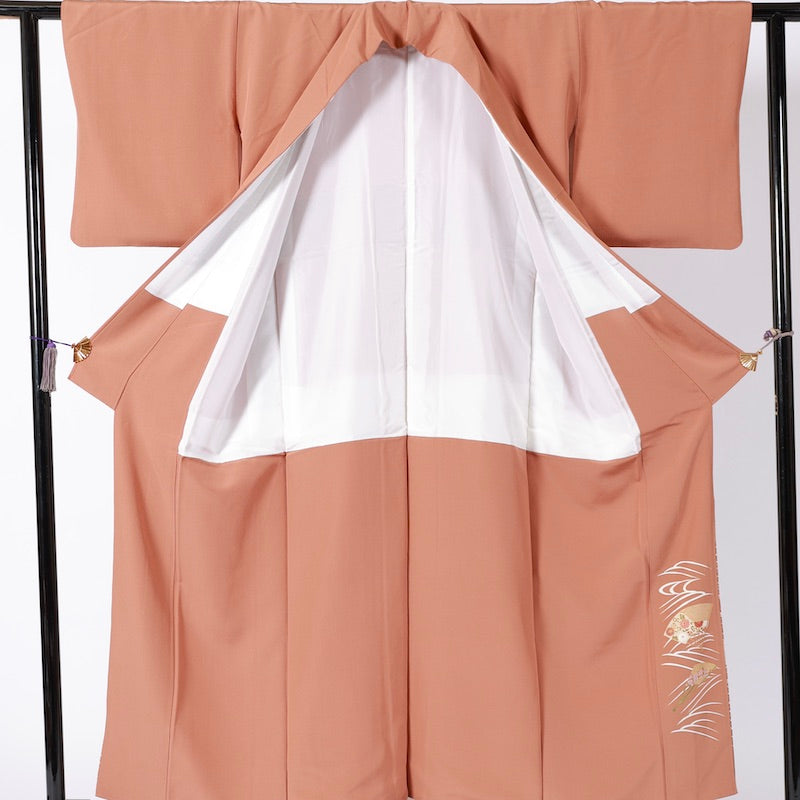 Used kimono (Irotomesode) M-size 100% silk / 1090