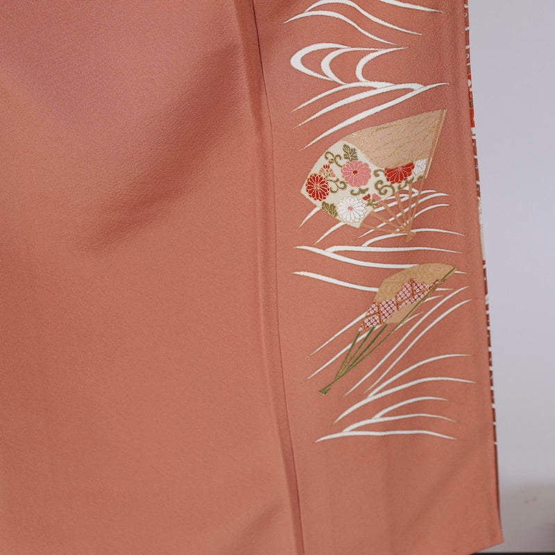 Used kimono (Irotomesode) M-size 100% silk / 1090