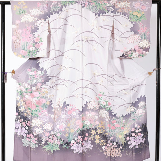 Used kimono (Houmongi) M-size 100% silk / 1091