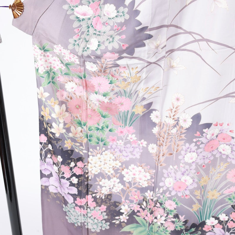 Used kimono (Houmongi) M-size 100% silk / 1091