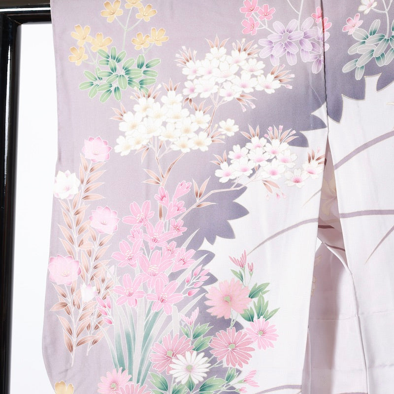 Used kimono (Houmongi) M-size 100% silk / 1091