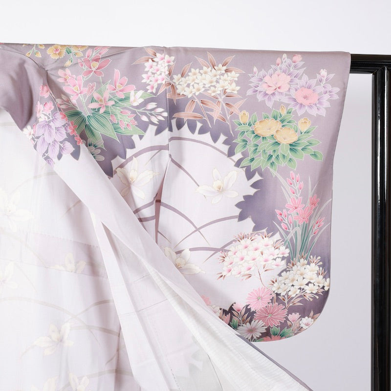 Used kimono (Houmongi) M-size 100% silk / 1091
