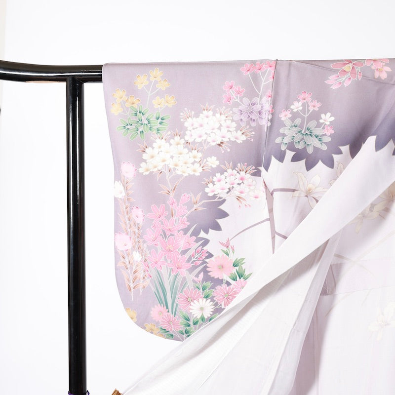 Used kimono (Houmongi) M-size 100% silk / 1091