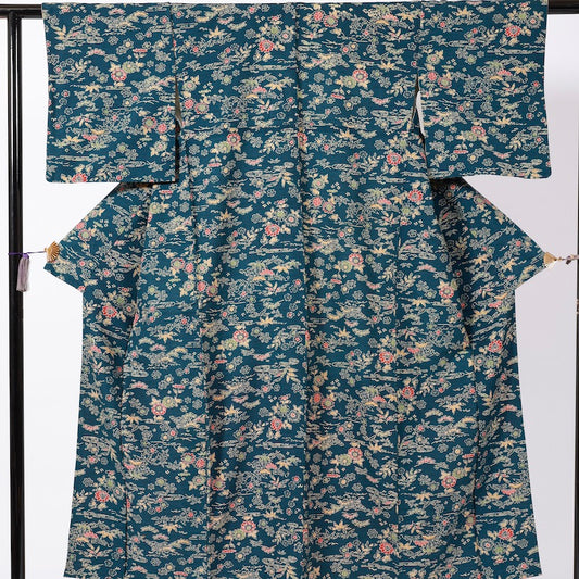 Used kimono (Komon) M-size 100% silk / 1093