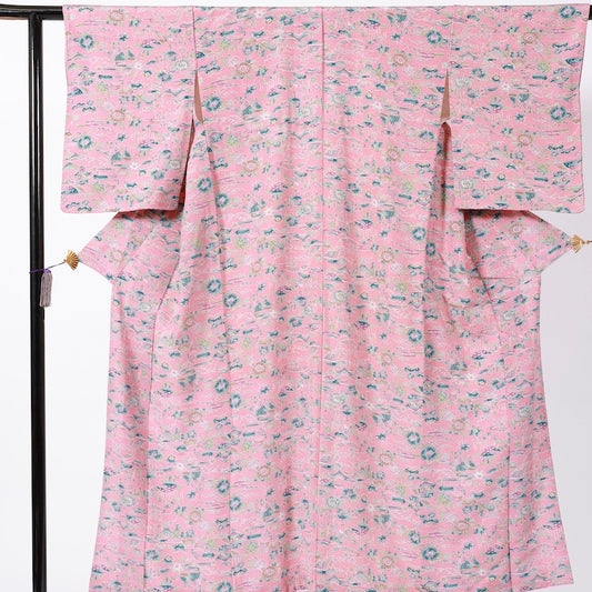 Used kimono (Komon) M-size silk・polyester / 1097