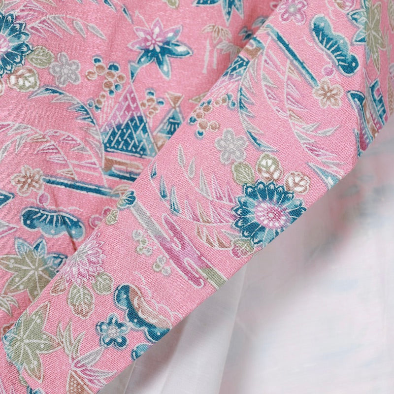 Used kimono (Komon) M-size silk・polyester / 1097