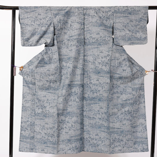 Used kimono (Tsumugi) M-size 100% silk / 1103