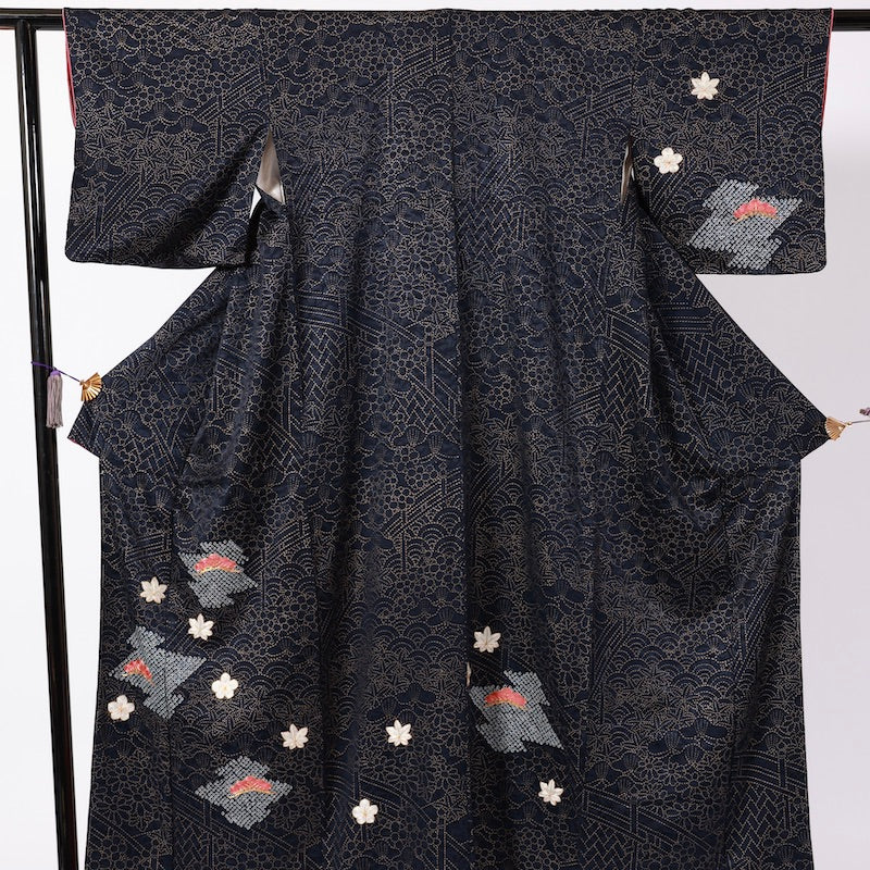 Used kimono (Tsukesage) M-size 100% silk / 1105