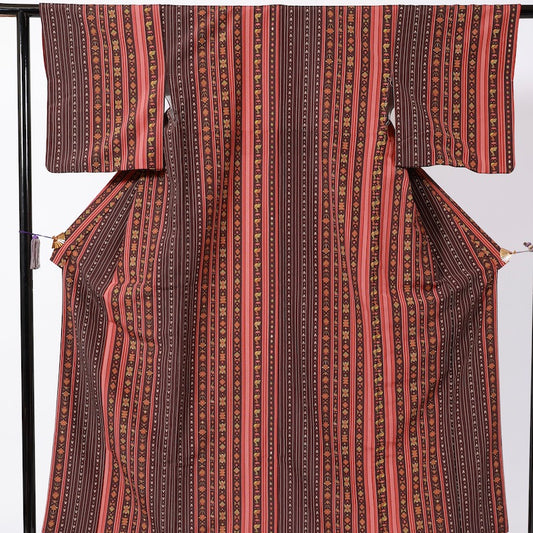 Used kimono (Komon) M-size polyester / 1113