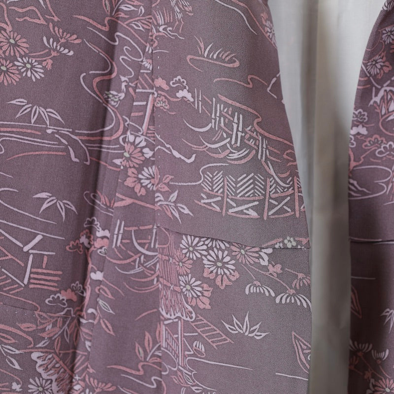 Used kimono (Komon) M-size 100% silk / 1114