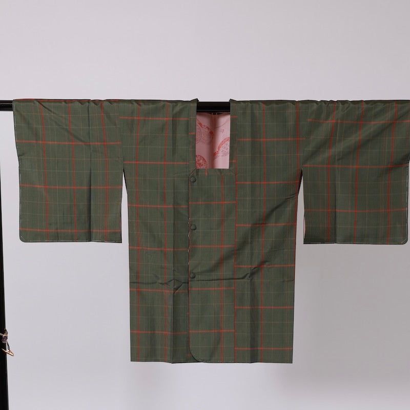 Used kimono Coat (Michiyuki coat) L-size 100% silk / 1126
