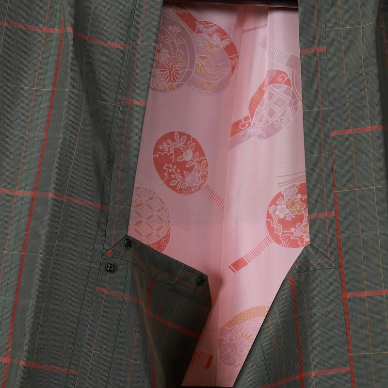 Used kimono Coat (Michiyuki coat) L-size 100% silk / 1126