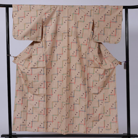 Used kimono (Tsumugi) M-size 100% silk /1129