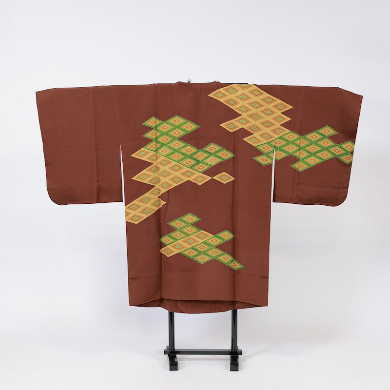 Used kimono coat (Michiyuki coat) M-size 100% silk /1136